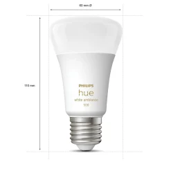 Philips Hue starterkit - warm tot koelwit licht - 3 lampen - E27 - 1100lm - 1 dimmer switch
