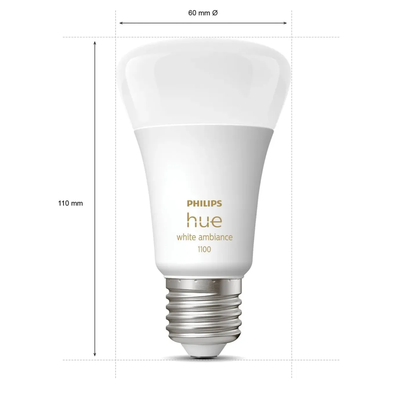 Philips Hue starterkit - warm tot koelwit licht - 3 lampen - E27 - 1100lm - 1 dimmer switch