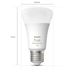 Philips Hue starterkit wit en gekleurd licht E27 9W 2 stuks met Hue Bridge en Hue Dimmer switch