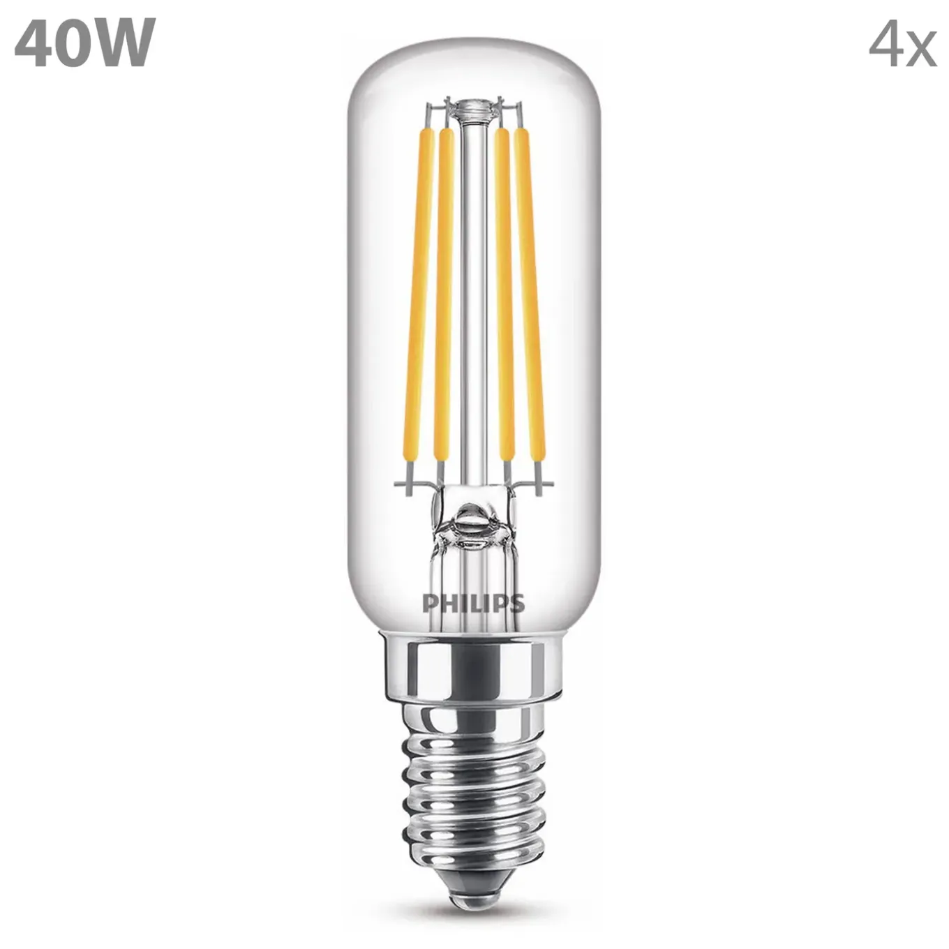 Philips LED AfzuigkapLamp E14 - 40W - Warmwit Licht - 4 Stuks