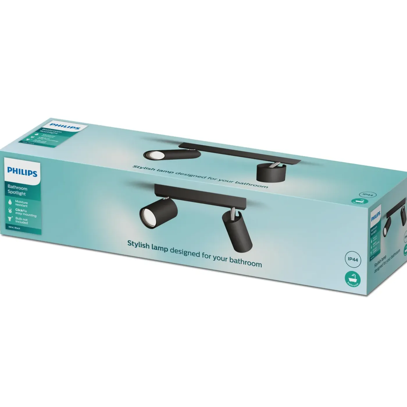 Philips Opbouwspot Idris - Zwart - 11,9cm - 2xGU10