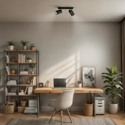Philips Opbouwspot Kosipo - Zwart - 24cm - 2xGU10