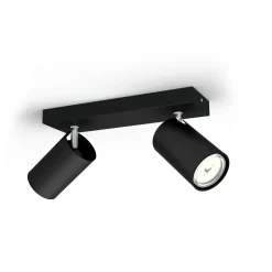 Philips Opbouwspot Kosipo - Zwart - 24cm - 2xGU10