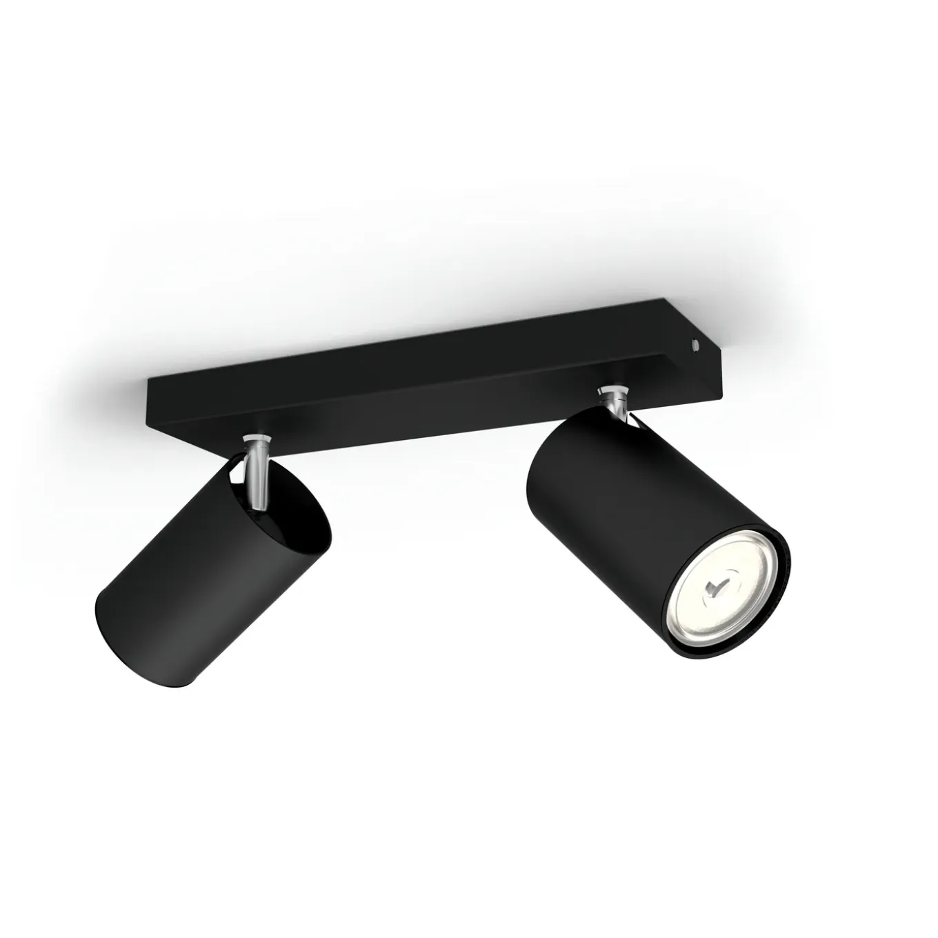 Philips Opbouwspot Kosipo - Zwart - 24cm - 2xGU10