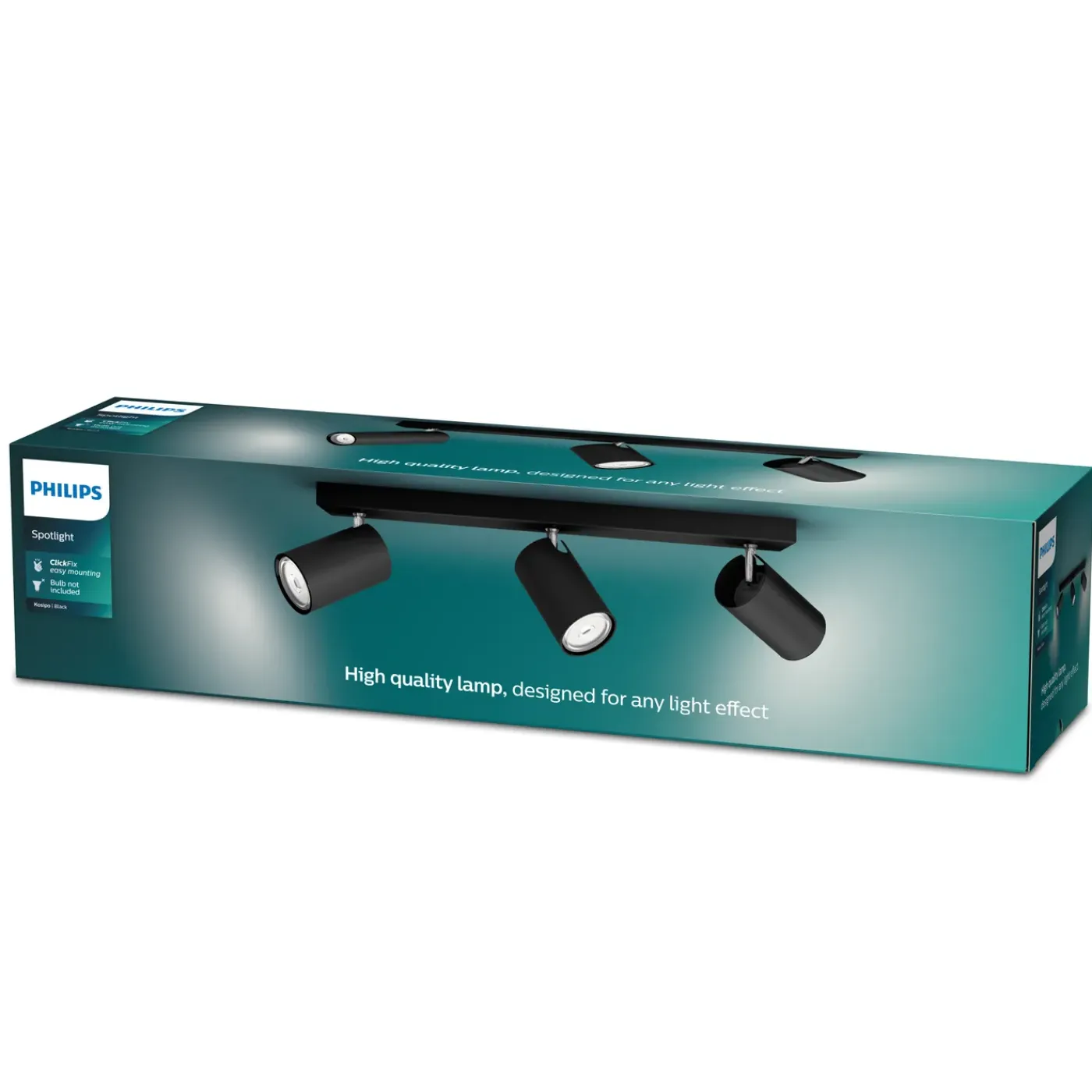 Philips Opbouwspot Kosipo - Zwart - 44,3cm - 3xGU10