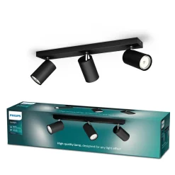 Philips Opbouwspot Kosipo - Zwart - 44,3cm - 3xGU10