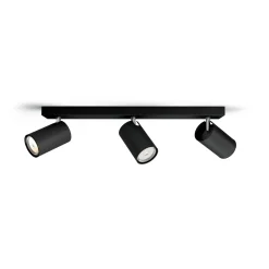 Philips Opbouwspot Kosipo - Zwart - 44,3cm - 3xGU10