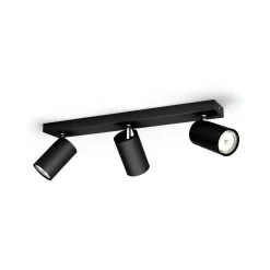 Philips Opbouwspot Kosipo - Zwart - 44,3cm - 3xGU10