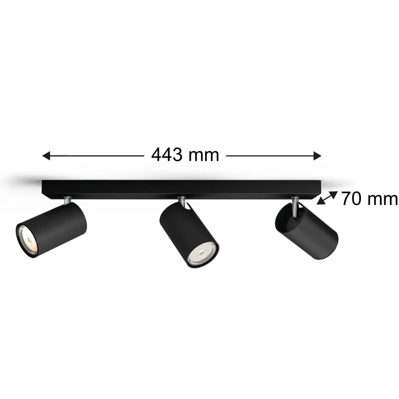 Philips Opbouwspot Kosipo - Zwart - 44,3cm - 3xGU10