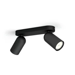 Philips Opbouwspot Pongee - Zwart - 24cm - 2xGU10