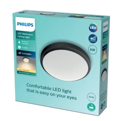 Philips plafondlamp Doris zwart ø22cm 6W