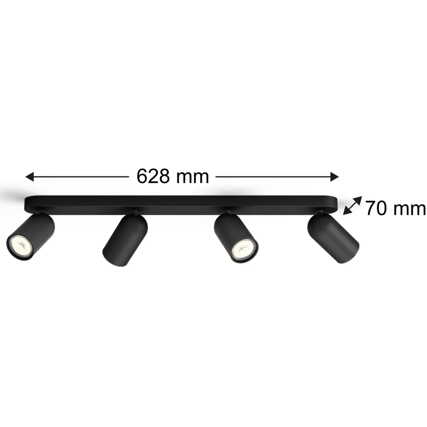 Philips plafondspot Pongee zwart 4xGU10