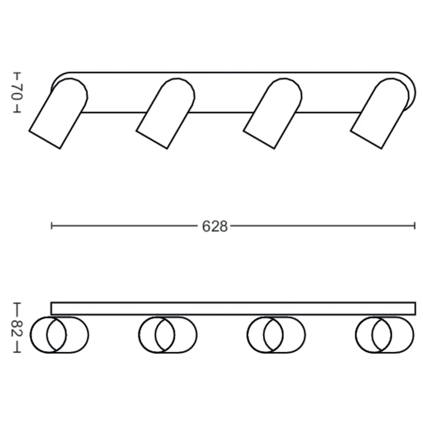 Philips plafondspot Pongee zwart 4xGU10