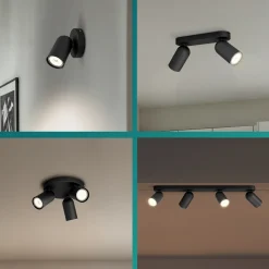 Philips plafondspot Pongee zwart 4xGU10