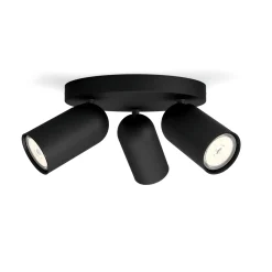 Philips plafondspot Pongee zwart 3xGU10