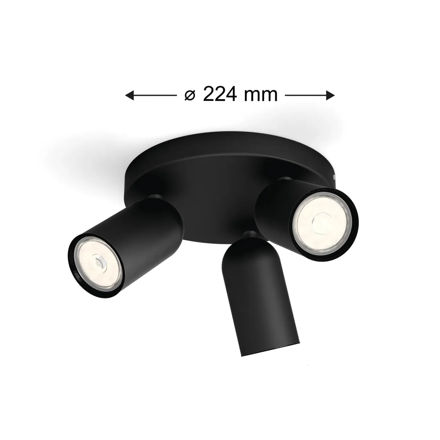 Philips plafondspot Pongee zwart 3xGU10