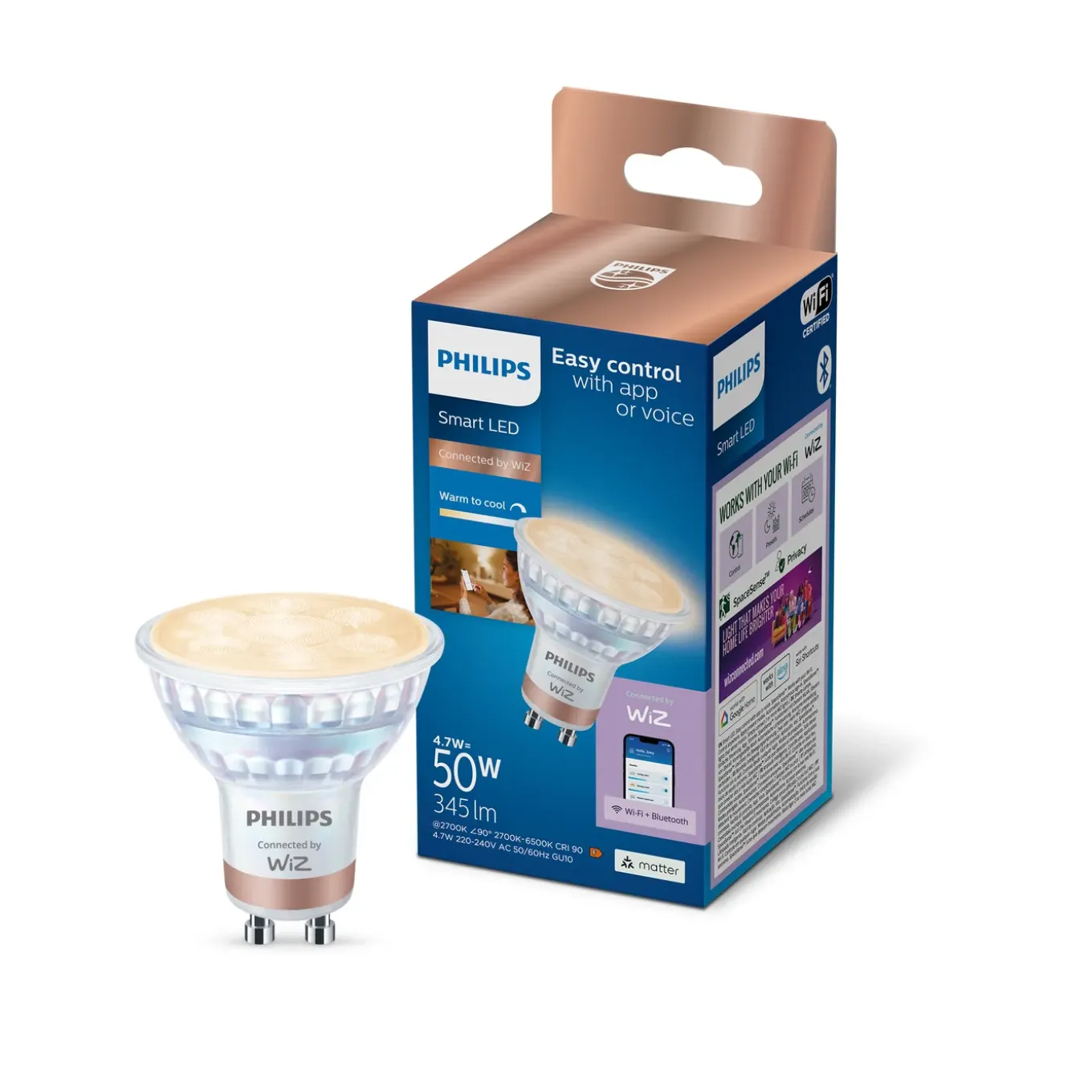 Philips slimme ledspot PAR16 GU10 4,7W