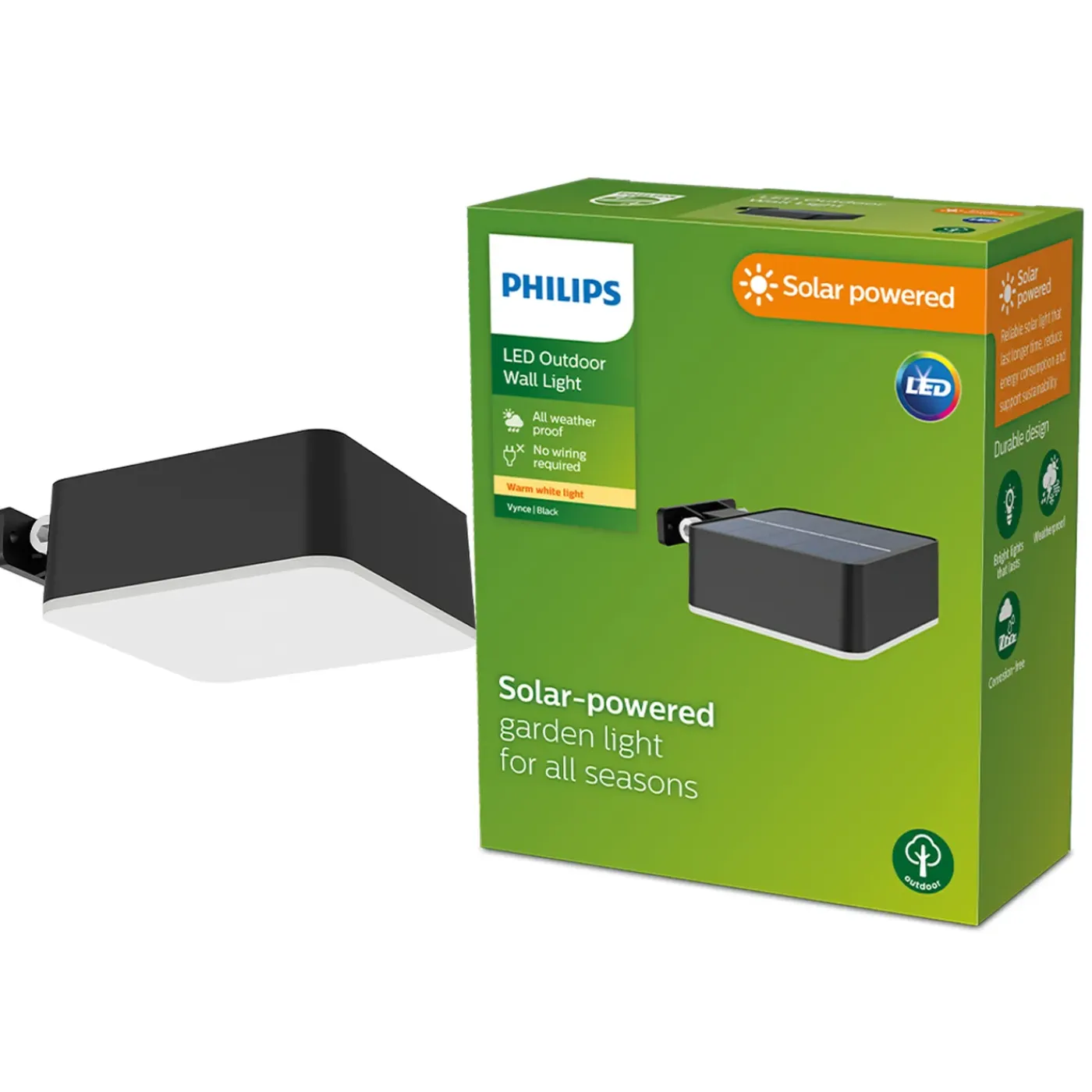 Philips solar wandlamp Vynce square SL43 zwart 1 st