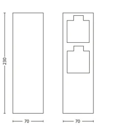 Philips spatwaterdicht stopcontact Rock verticaal geaard lateraal 2-polig wit IP44