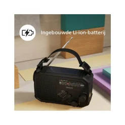Philips Tar1609 Draagbare Noodradio Fm/am-radio - Zwart