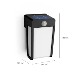 Philips wandlamp Shroud zwart opaal 2,3W met sensor