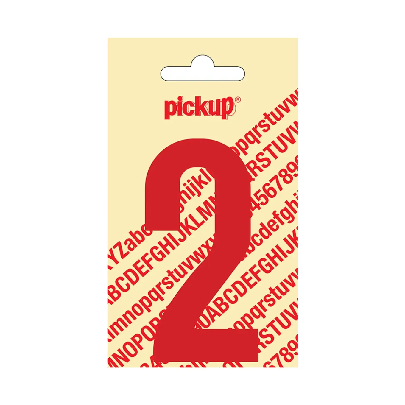 PickUp Zelfklevend Cijfer Nobel - 2 - Rood - Hoogte 9cm
