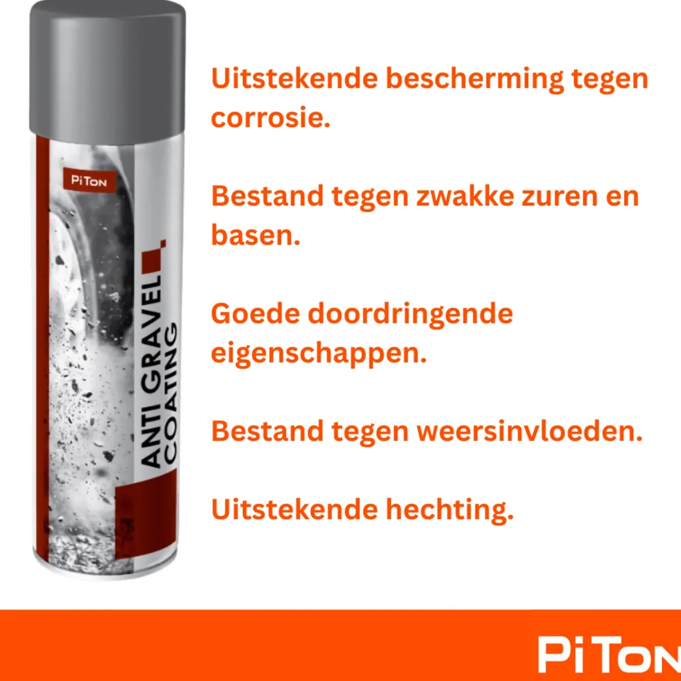 PiTon - Anti-grind Coating Spuitbus - Grijs - 500 Ml