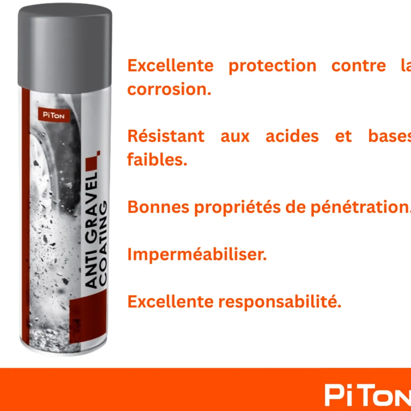 PiTon - Anti-grind Coating Spuitbus - Grijs - 500 Ml