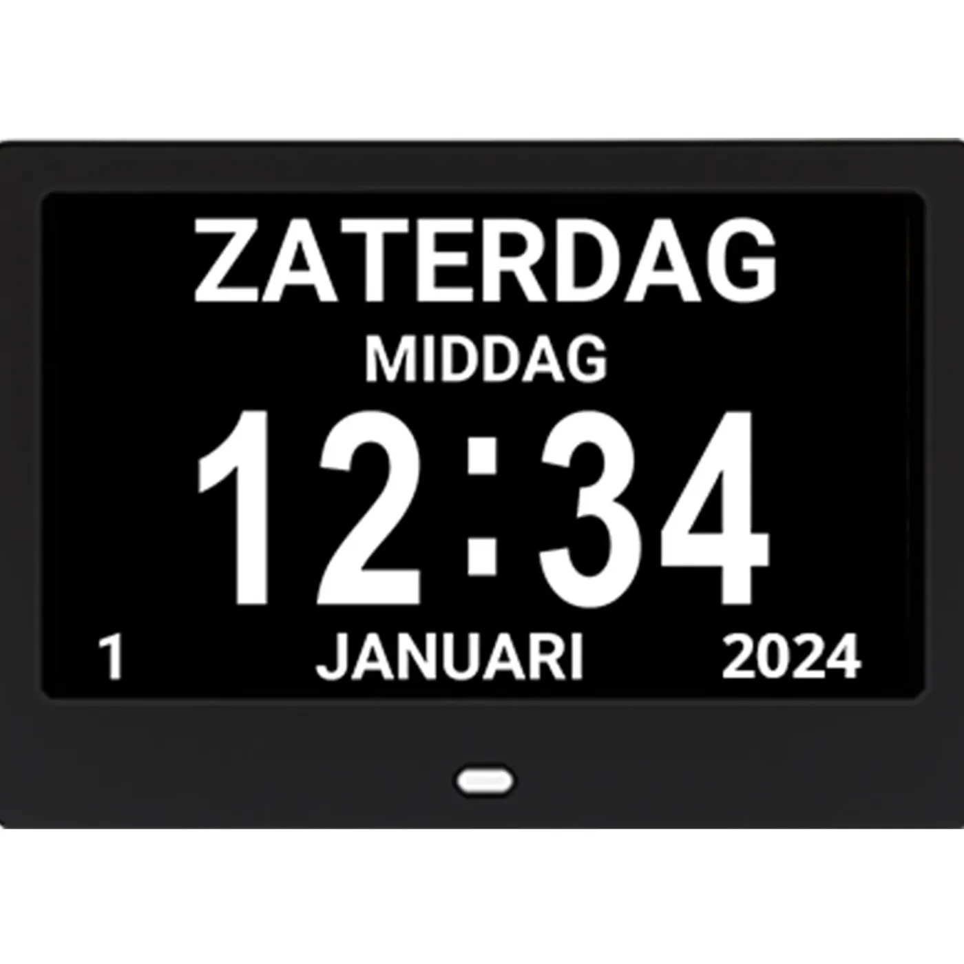 Pitt & Co. Dementieklok Analoog en Digitaal - met datum en dag en Medicijnalarm