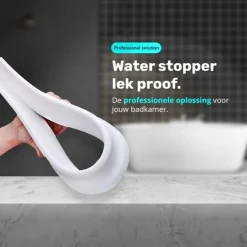 Pitt & Co. Waterkering Douche Zelfklevend – Waterstopper - 200 cm x 3cm x 4cm – Wit