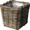 Van Der Leeden Planten/bloemen Mand - Rotan - Gevlochten Riet - L27xb27xh25 Cm