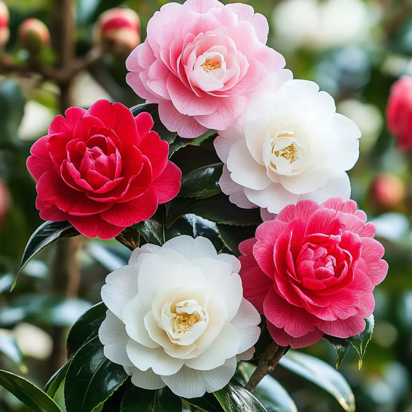 Plant in a Box - Camellia Japonica Japanse Roos X3 - Hoogte 25-40cm