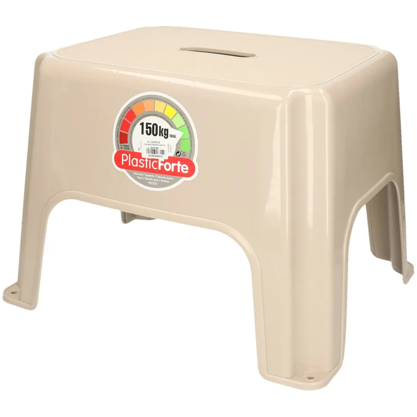 Plasticforte Keuken Krukje/opstapje - Beige - Kunststof - 28 Cm