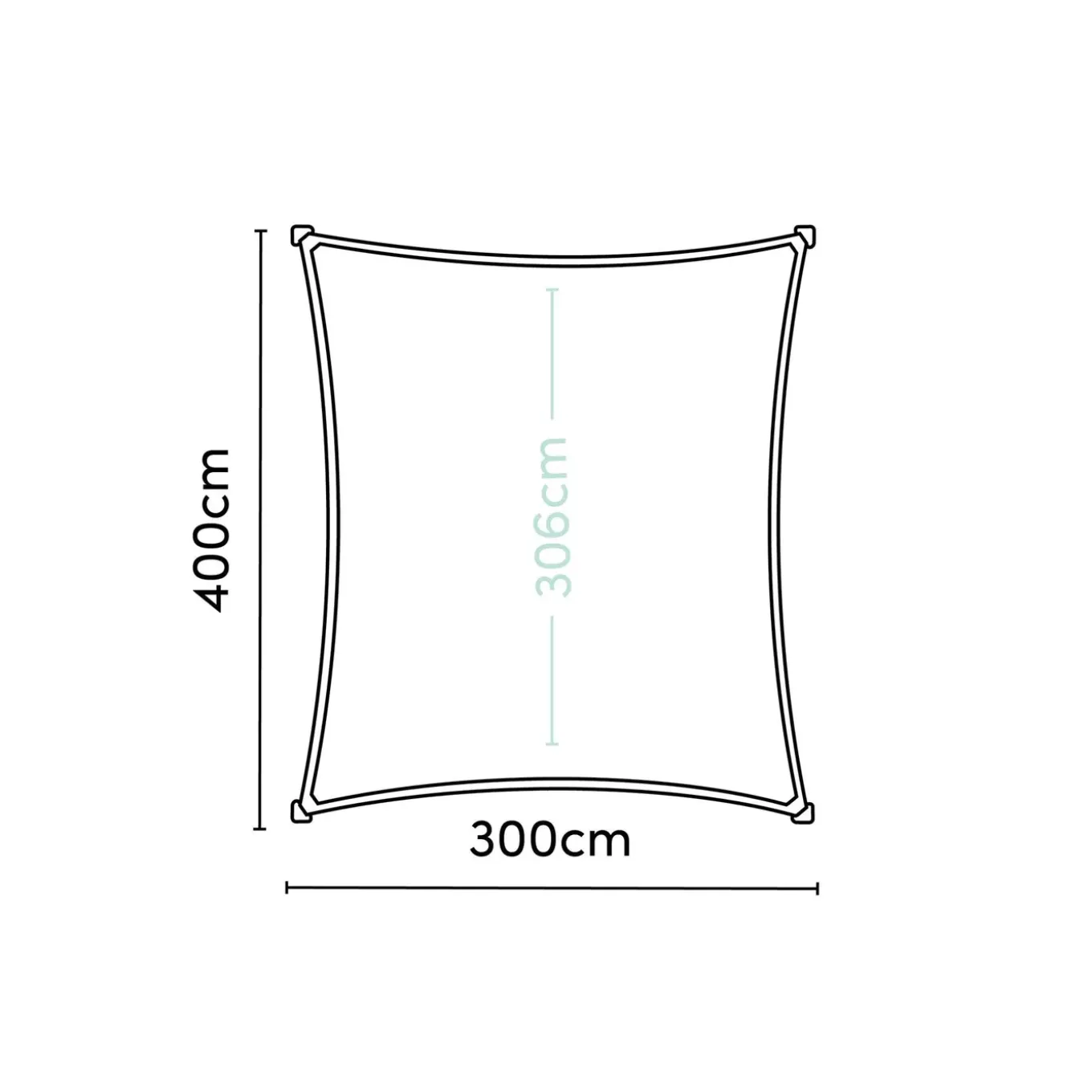 Platinum schaduwdoek Coolfit L400 x B300 cm - Zandkleurige rechthoekige schaduwdoek - HDPE 285 gr/m²