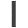 Plieger Cavallino Retto Designradiator Verticaal Enkel Middenaansluiting 1800x298mm 614w Zwart