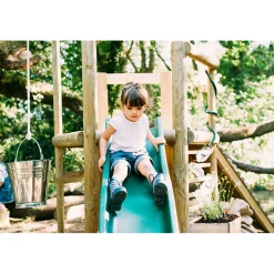 Plum Speeltoestel Treehouse Hout Discovery Woodland Naturel Met Groenex Glijbaan