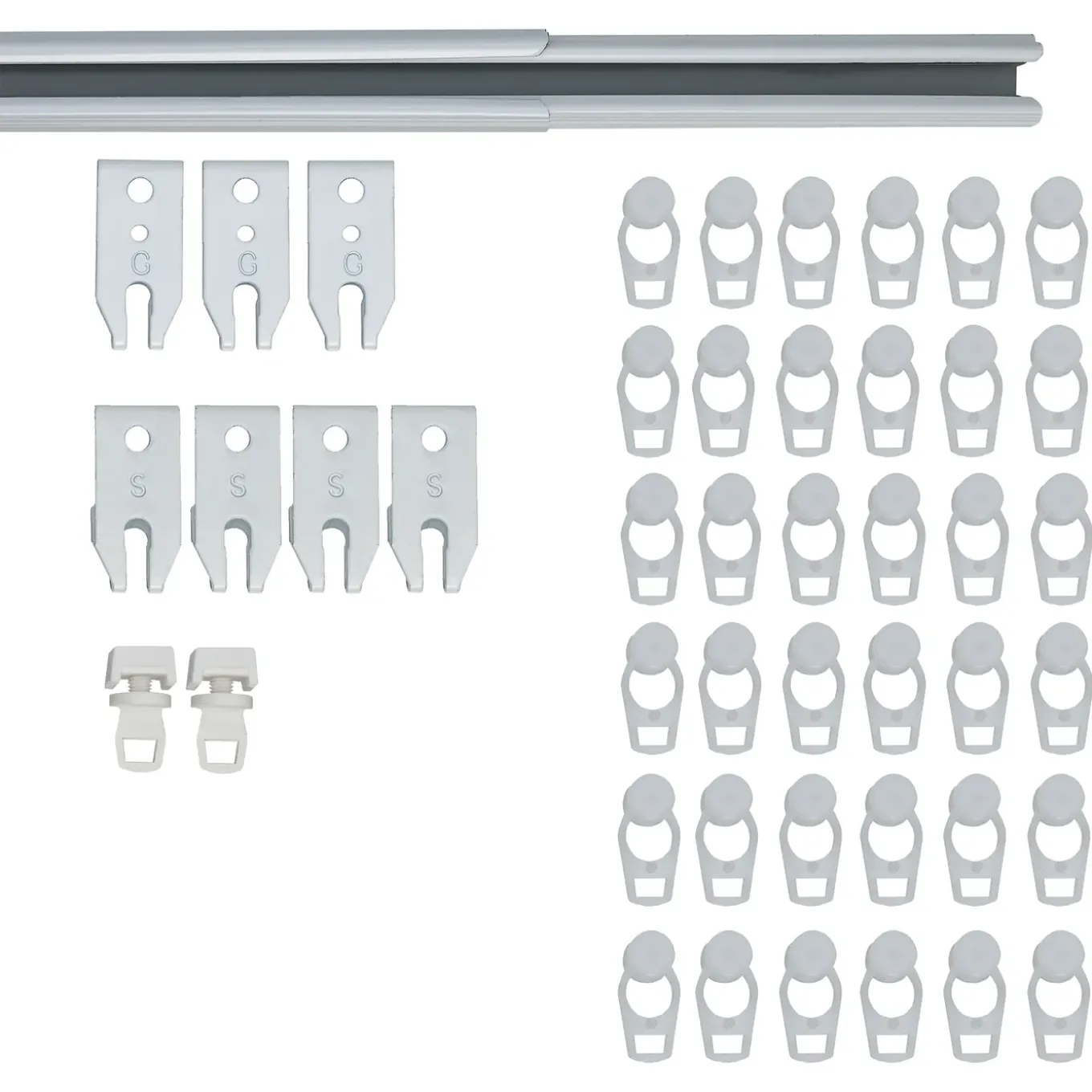Plus uitschuifbare gordijnrail wit 160-300 cm