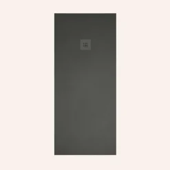 Poalgi - Douchebak Extra Plat Antislip - Serie Hos's - Zwart - 70x90 Cm - Textuur Leisteen