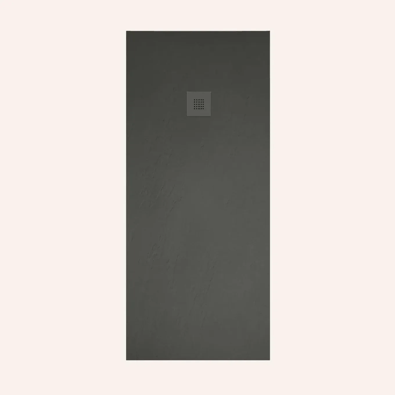 Poalgi - Douchebak Extra Plat Antislip - Serie Hos's - Zwart - 70x90 Cm - Textuur Leisteen