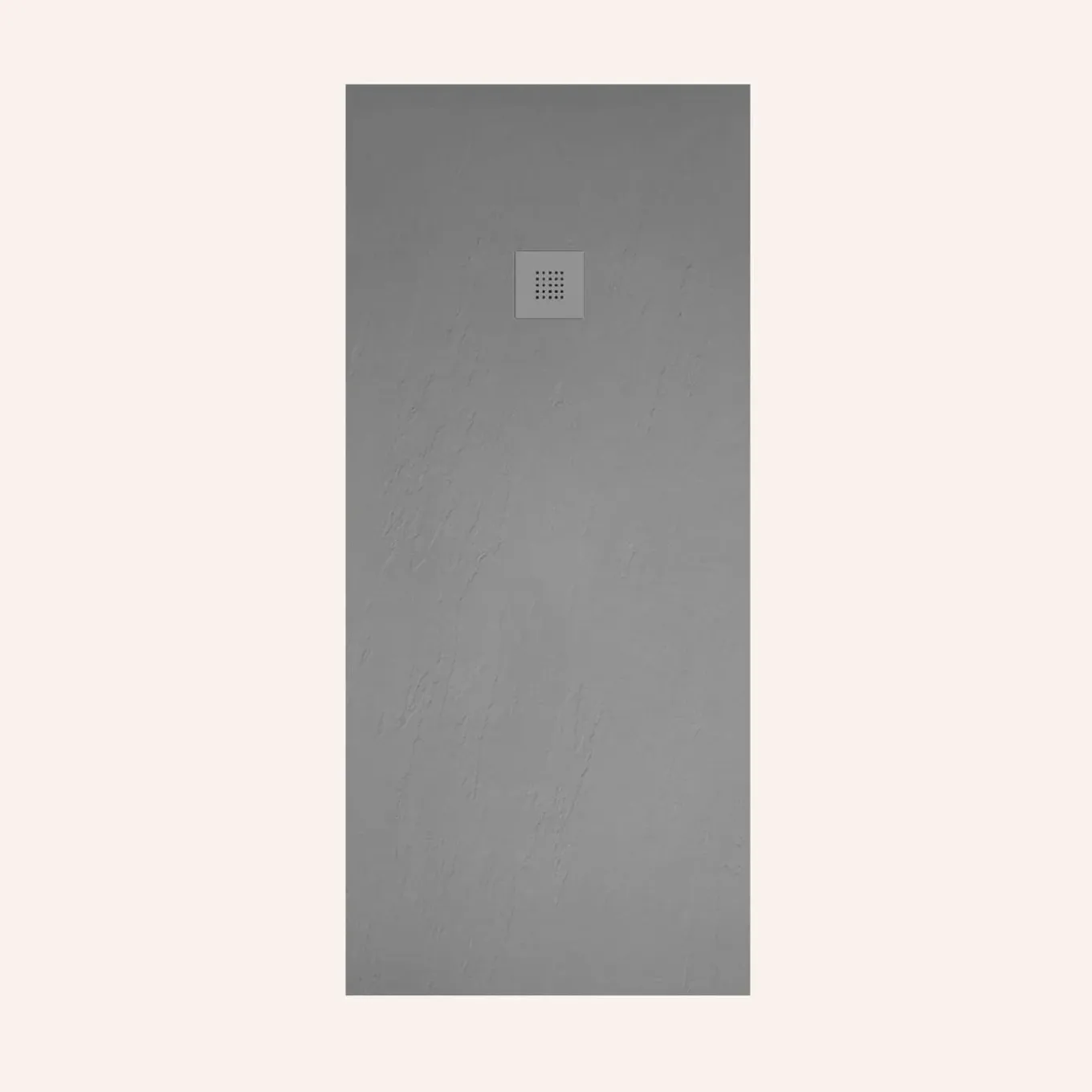 Poalgi - Douchebak Extra Plat Antislip - Serie Hos's - Cement - 100x180 Cm - Textuur Leisteen