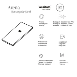 Poalgi - Douchebak Extra Plat Antislip - Serie Arena - Wit - 90x160 Cm - Textuur Sable
