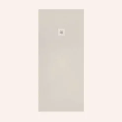 POALGI - Douchebak Extra Plat Antislip - Serie Hos's - Ivoor - 90x120 Cm - Textuur Leisteen