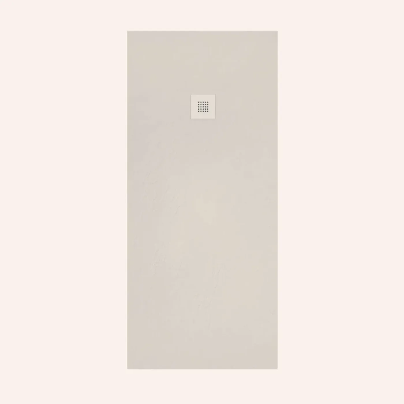 POALGI - Douchebak Extra Plat Antislip - Serie Hos's - Ivoor - 90x120 Cm - Textuur Leisteen