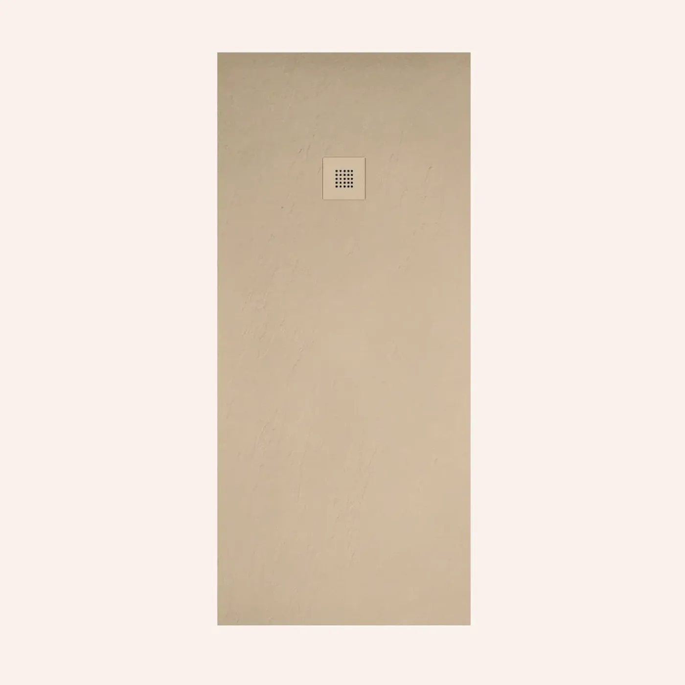 POALGI - Douchebak Extra Plat Antislip - Serie Hos's - Beige - 80x180 Cm - Textuur Leisteen