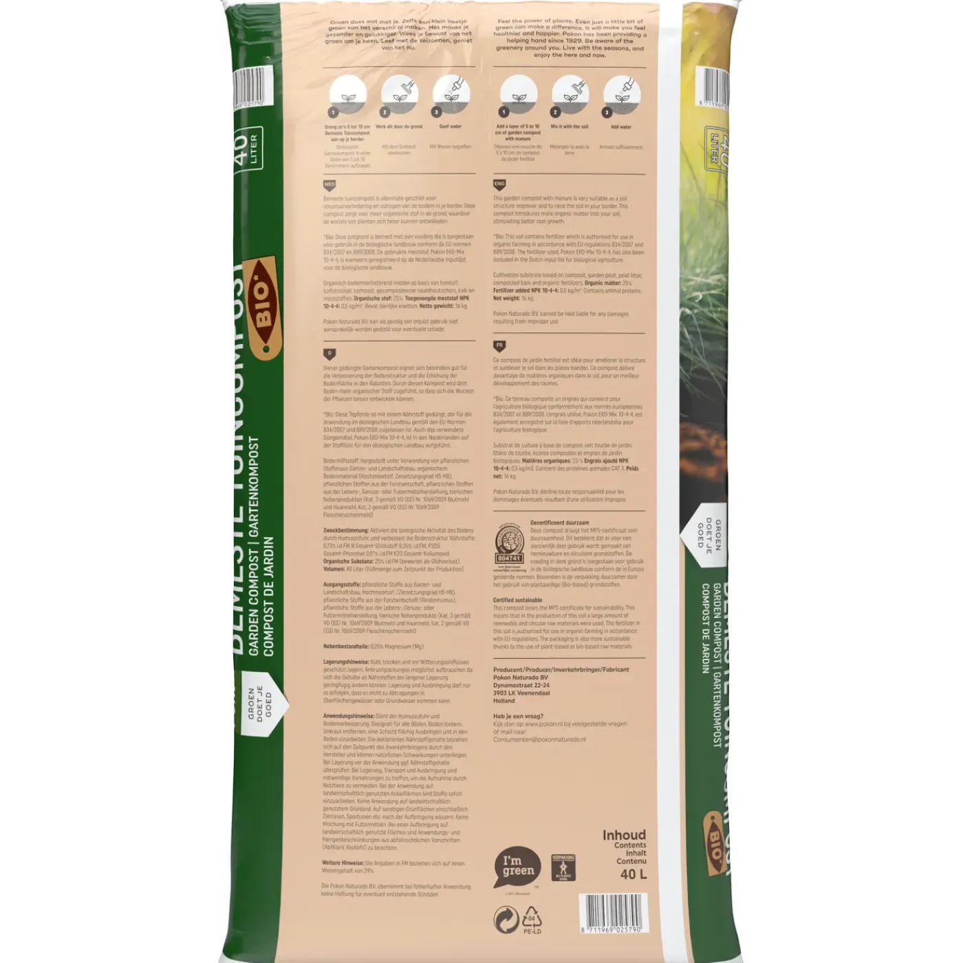 Pokon bemeste tuincompost 40L