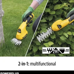 Powerplus Accu Gras En Haagschaar 8 V Met Accu En Lader 2 In 1 Snoeien En Trimmen, Tuingereedschap