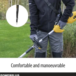Powerplus Elektrische Bosmaaier 2 in 1 Maaier En Grastrimmer Met Schouderharnas, Tuingereedschap