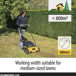 Powerplus Elektrische Verticuteermachine, 1600 W, Snijbreedte 360 Mm, 2-in-1, Tuinmachine