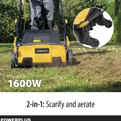 Powerplus Elektrische Verticuteermachine, 1600 W, Snijbreedte 360 Mm, 2-in-1, Tuinmachine