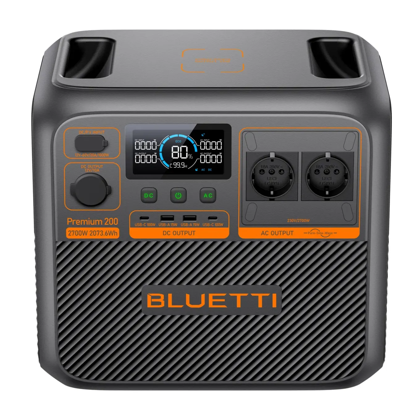 Powerstation Bluetti Premium 200 V2 (ac270p), Batterij 2073,6 Wh